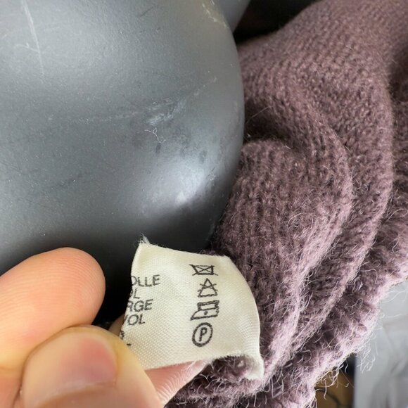 ESCADA VTG Heritage Mohair Top Buttons Eggplant Knitted Cardigan 70's 80's sz 40 - Picture 13 of 14